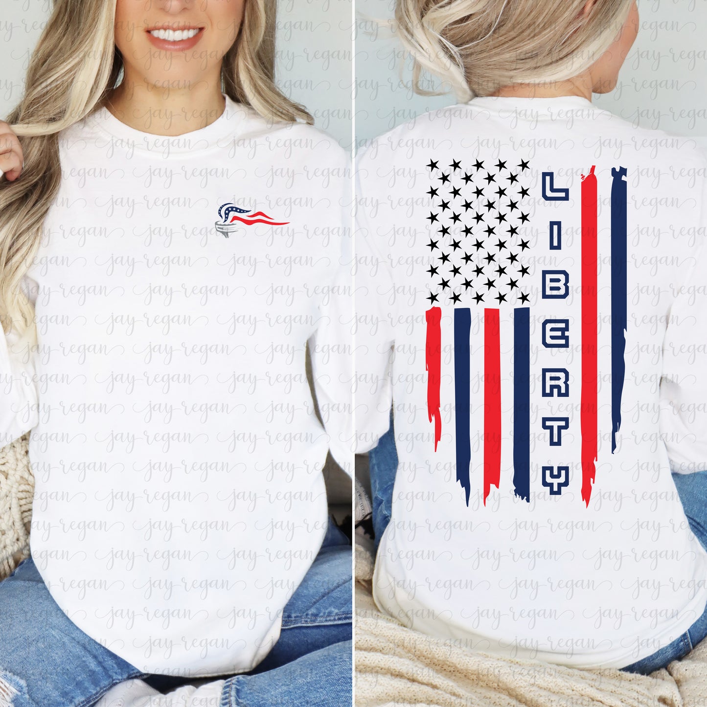 ADULT Distressed Liberty Flag