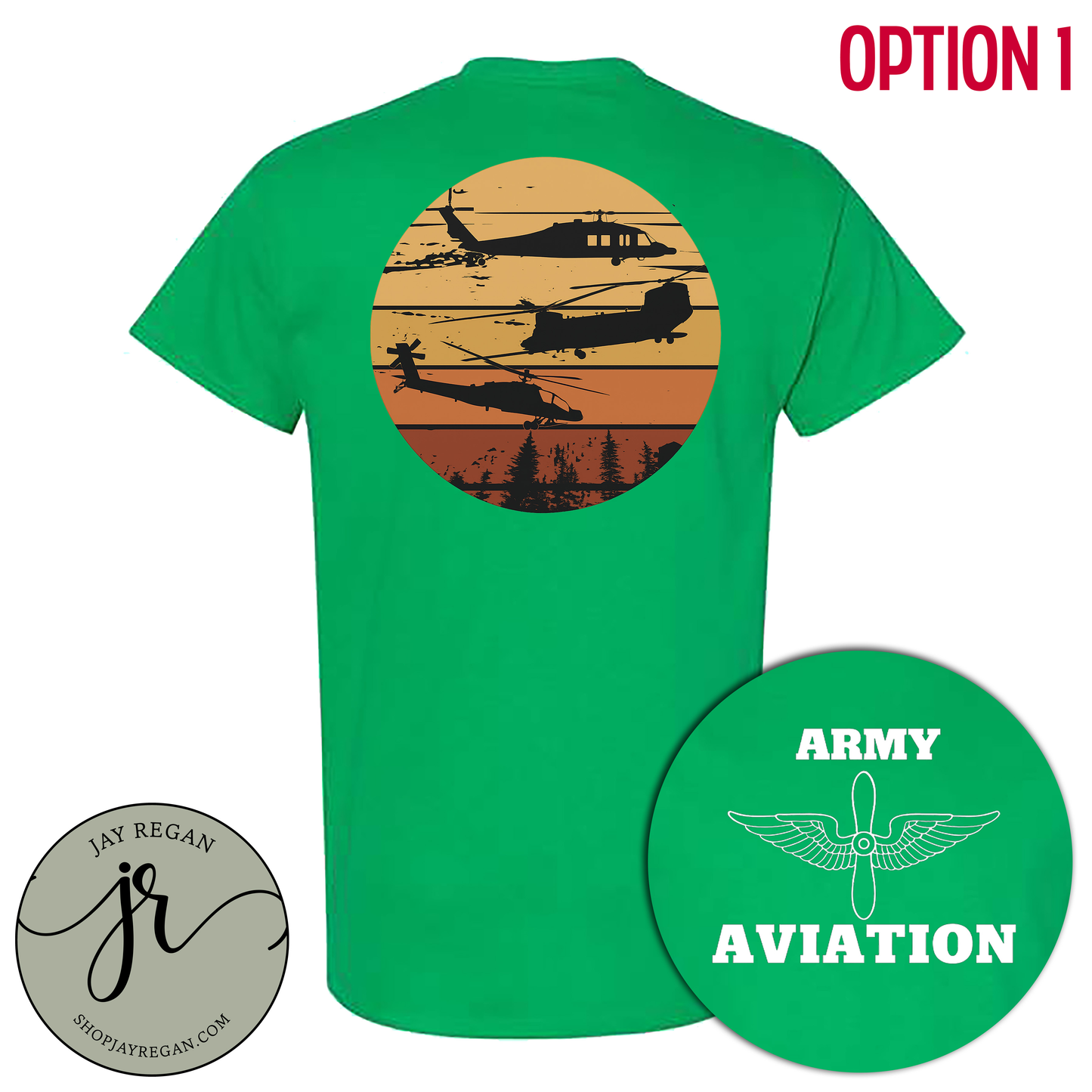 Retro Army Aviation Sunset