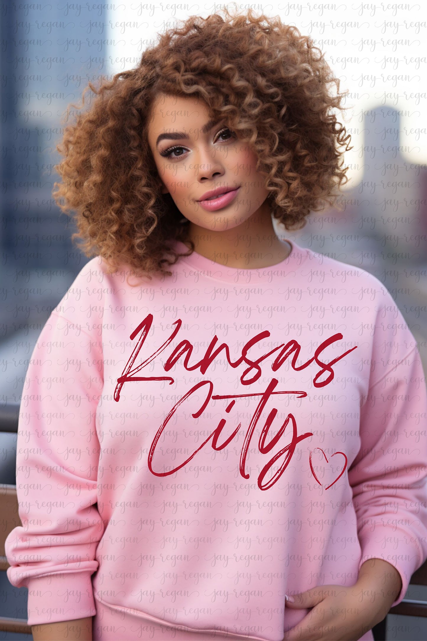 Adult KC Cursive Heart - Red
