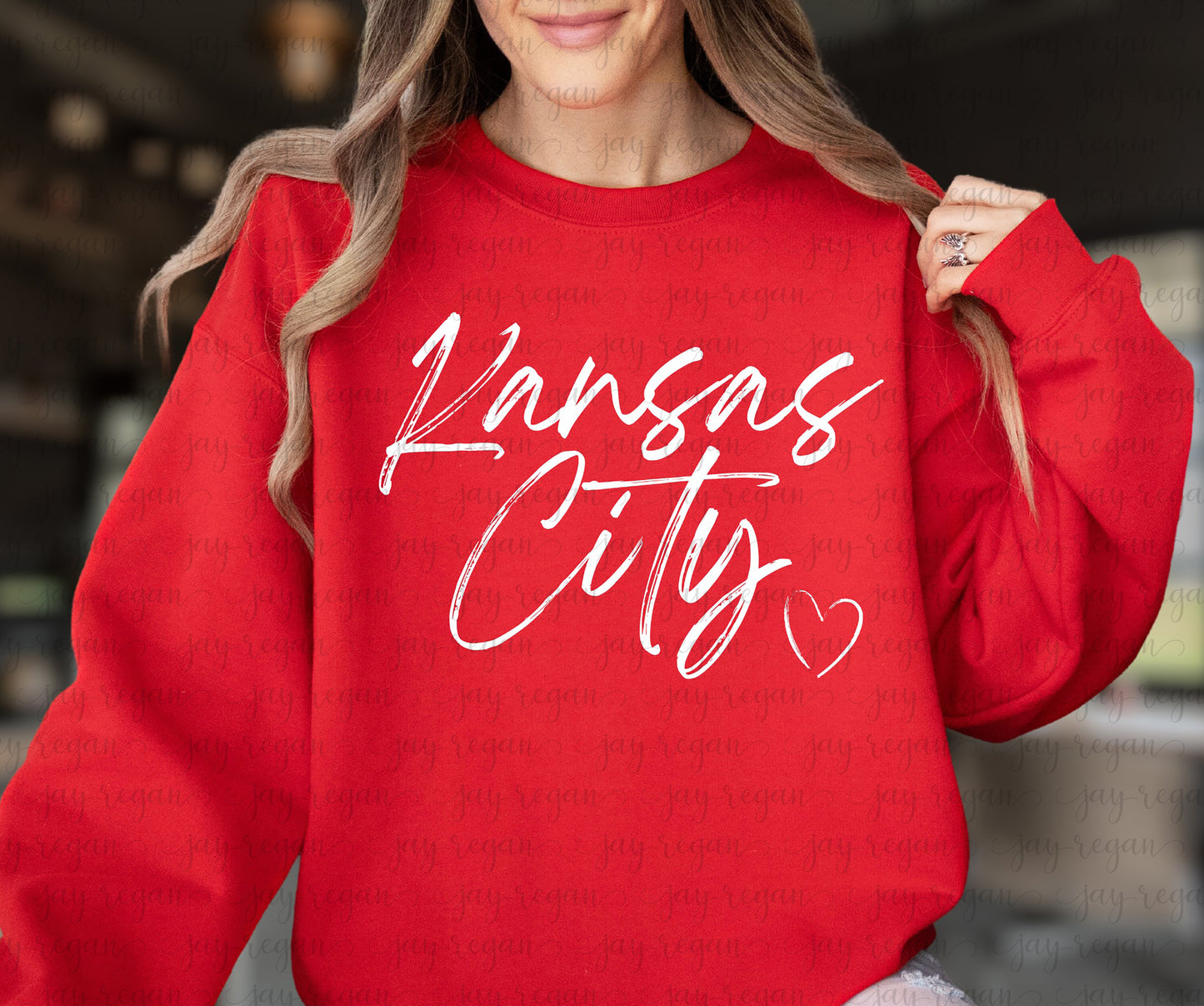 Adult KC Cursive Heart - White