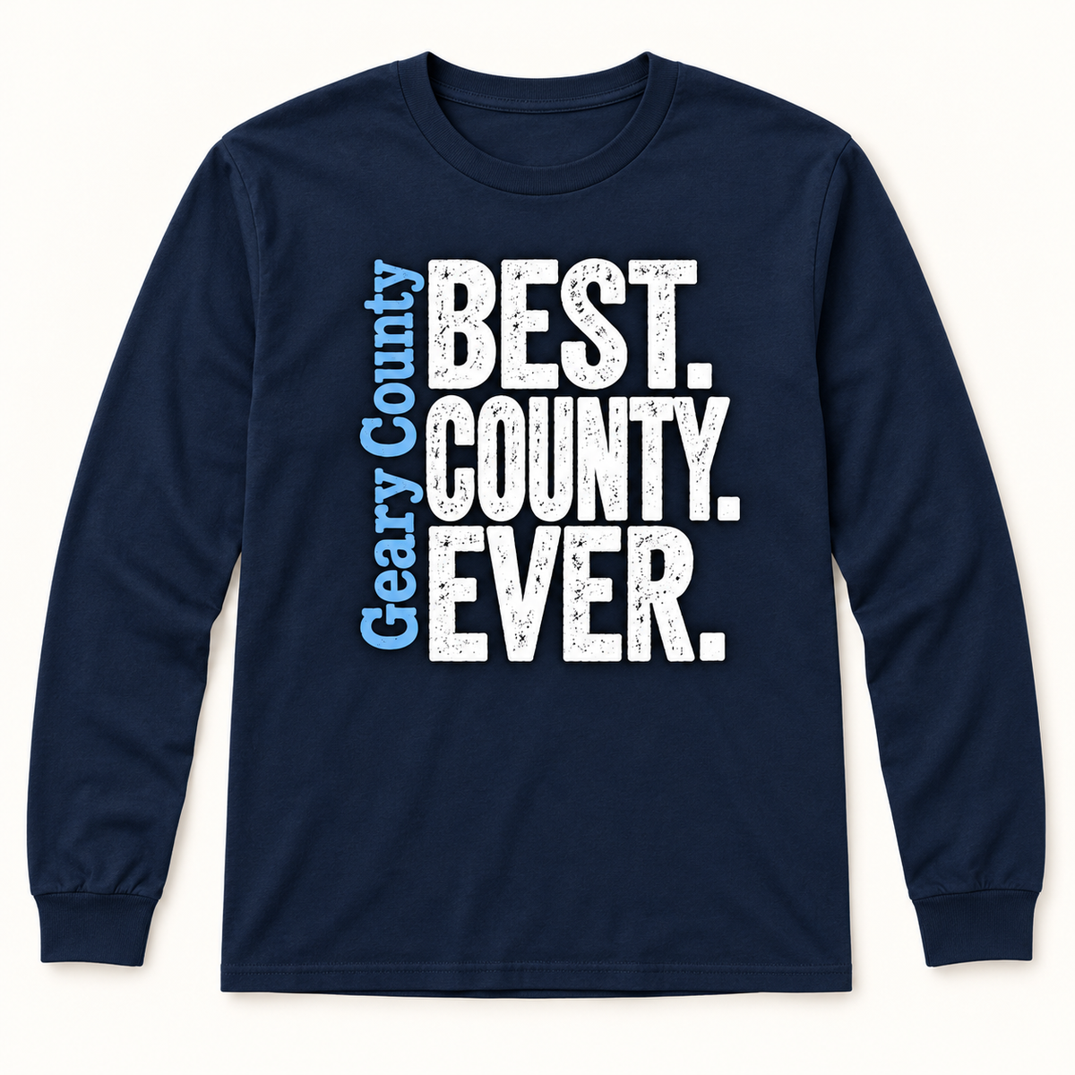 Geary County Best County Ever Long Sleeve — Navy