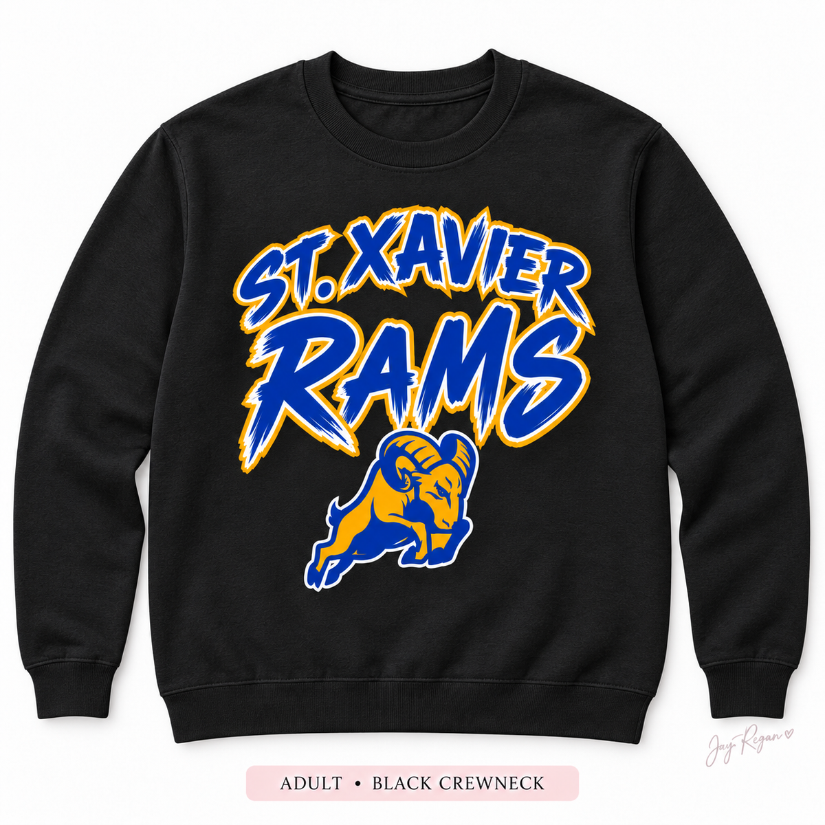 Brush Script Crewneck — Adult Black
