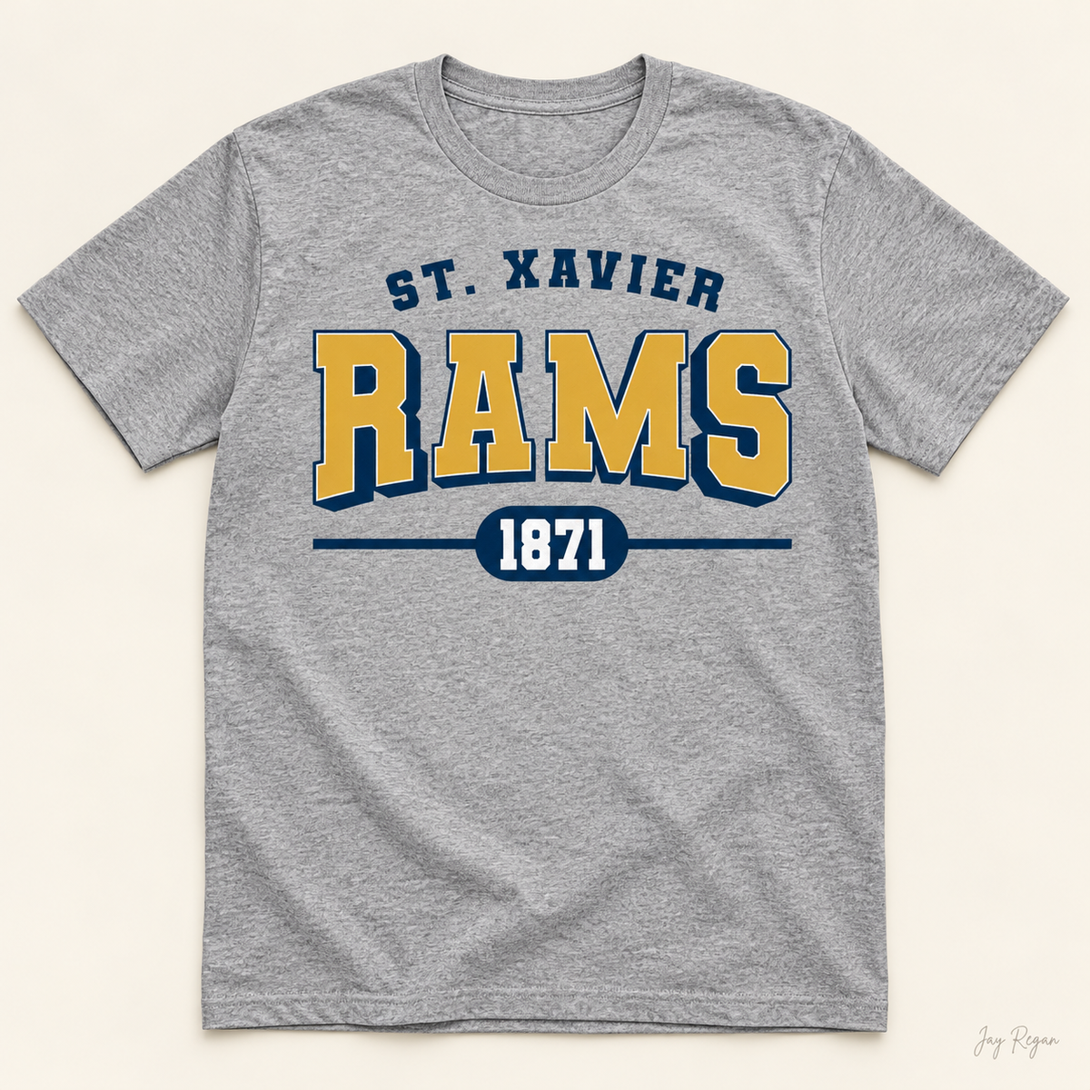 St. Xavier RAMS 1871 tee — Sport Grey