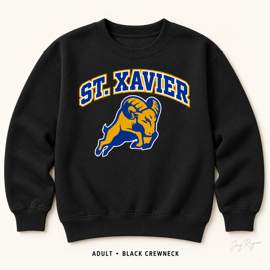 St. Xavier Arch Crewneck — Adult Black