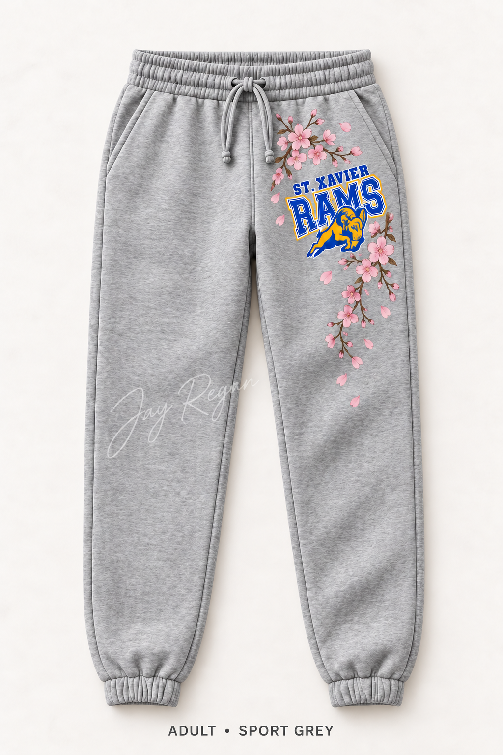 Cherry Blossom Hip Sweatpants — Adult Sport Grey
