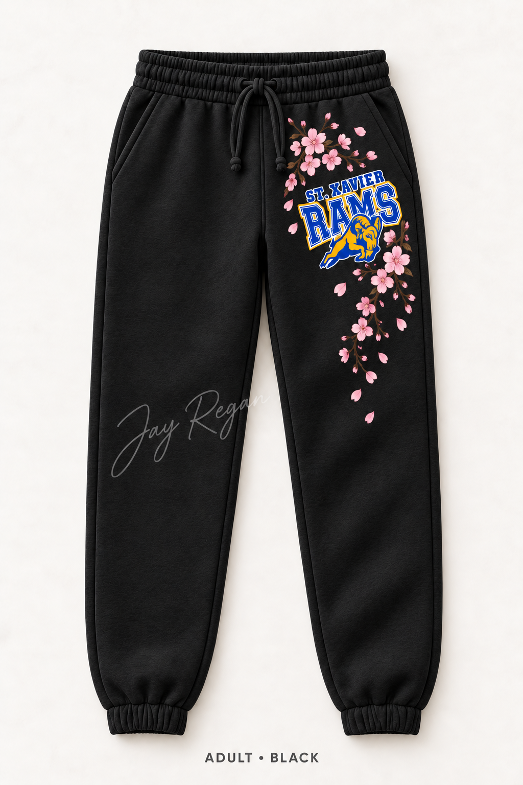 Cherry Blossom Hip Sweatpants — Adult Black