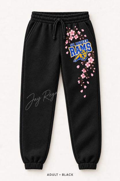 Cherry Blossom Hip Sweatpants — Adult Black