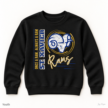 Once a Ram Always a Ram crewneck — Black (youth)