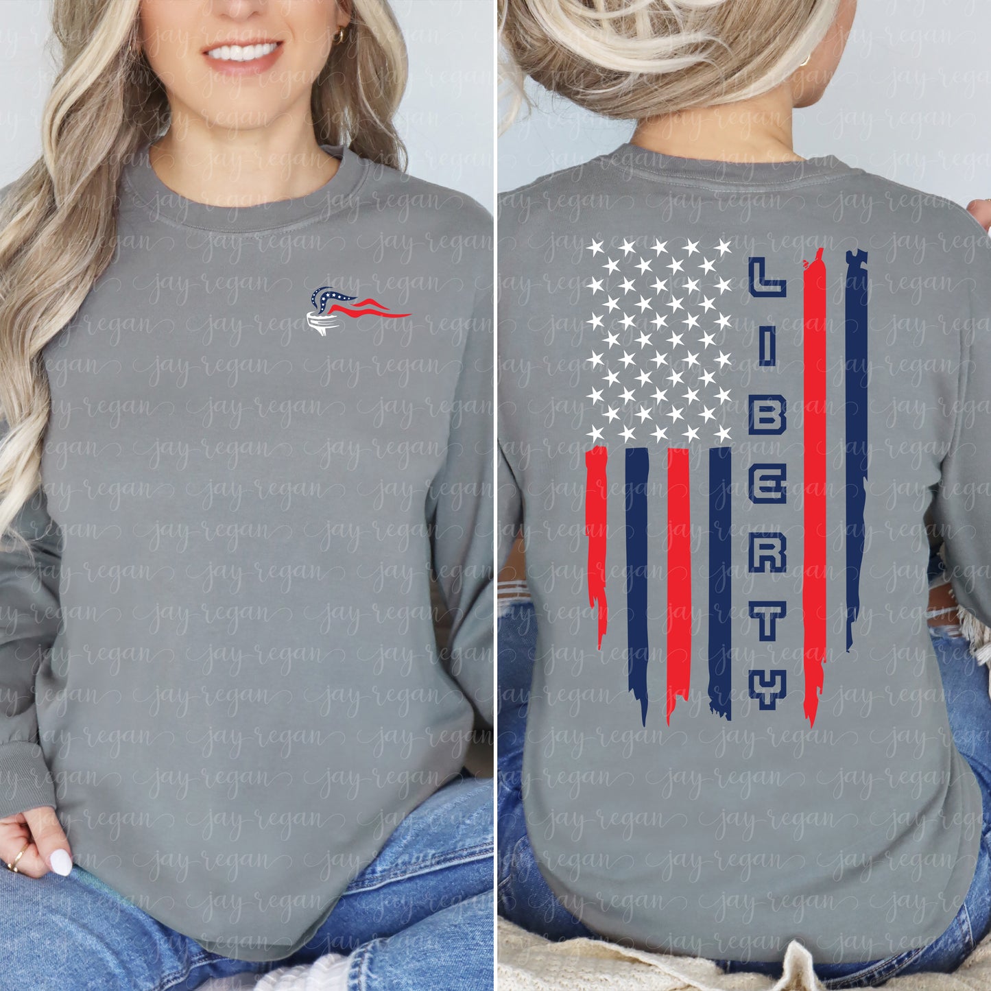 ADULT Distressed Liberty Flag