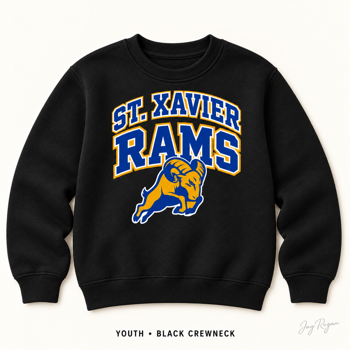 Classic Arch Crewneck — Youth Black