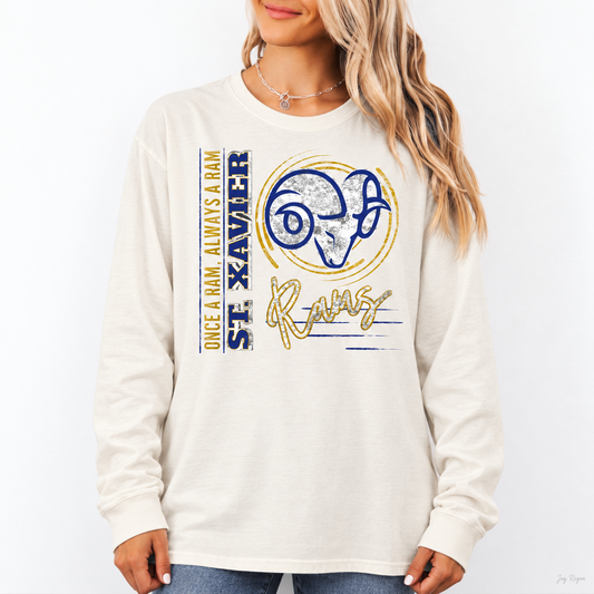 St. Xavier Once a Ram, Always a Ram long sleeve — Ivory