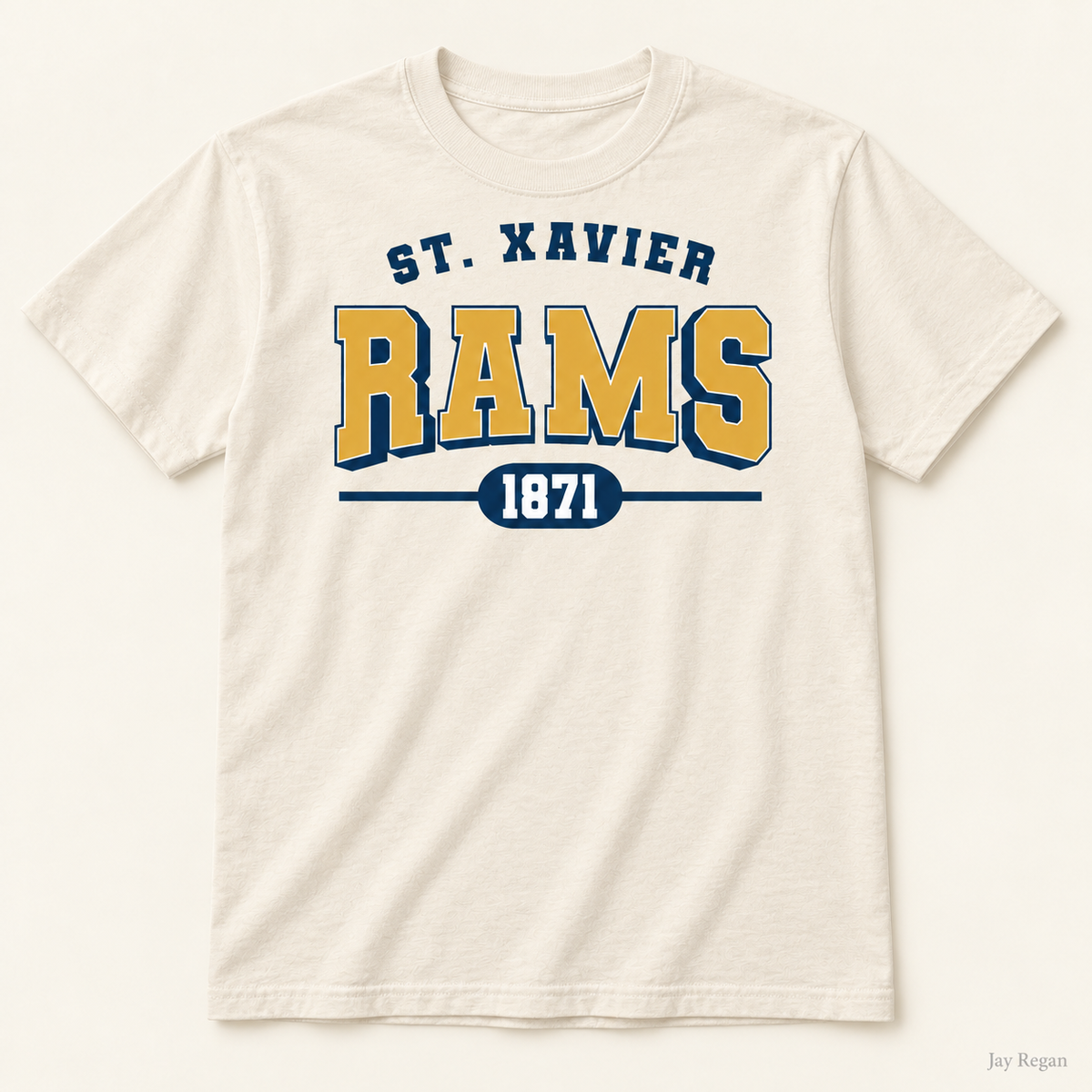 St. Xavier RAMS 1871 tee — Natural / Ivory