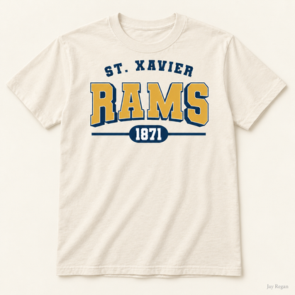 St. Xavier RAMS 1871 tee — Natural / Ivory