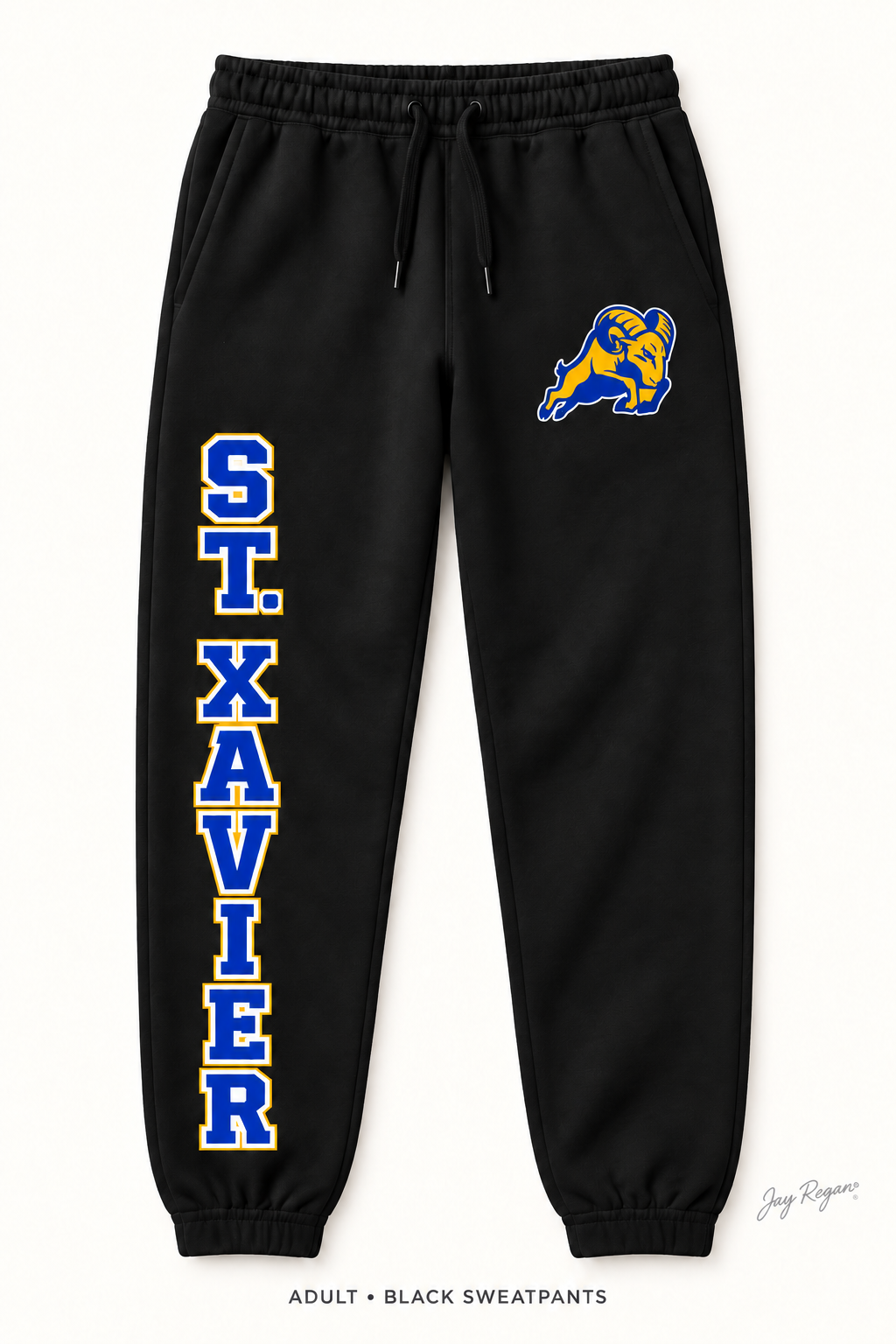 St. Xavier Leaping Ram Sweatpants — Adult Black
