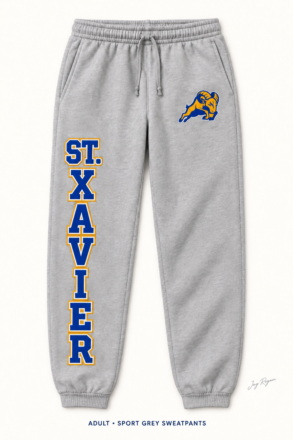 St. Xavier Leaping Ram Sweatpants — Adult Sport Grey