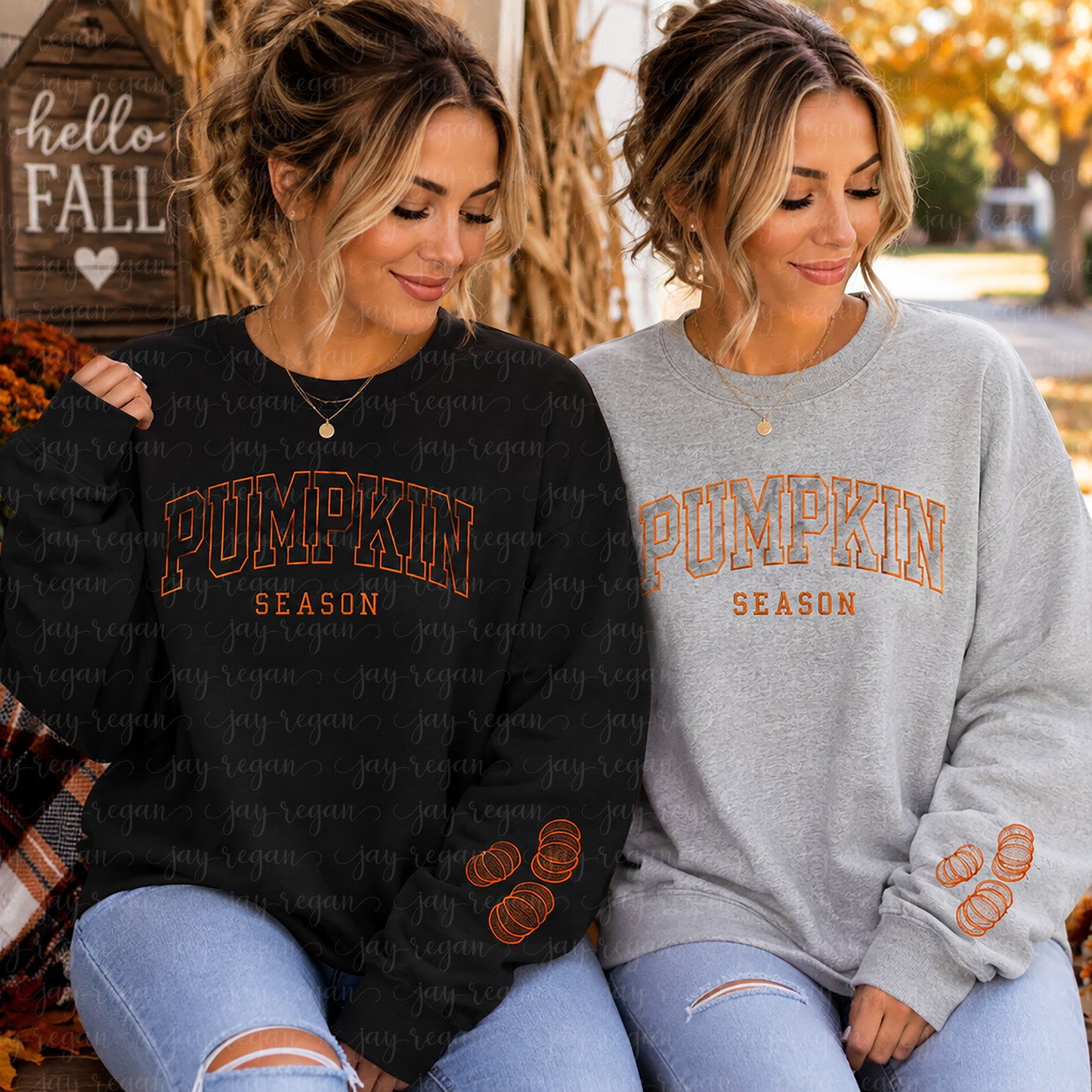 Pumpkin Season Embroidered Crewneck