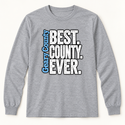 Geary County Best County Ever Long Sleeve — Sport Grey