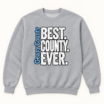 Geary County Best County Ever Crewneck — Sport Grey