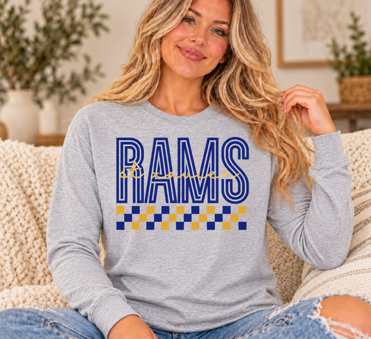 St. Xavier RAMS Checkerboard long sleeve — Sport Grey