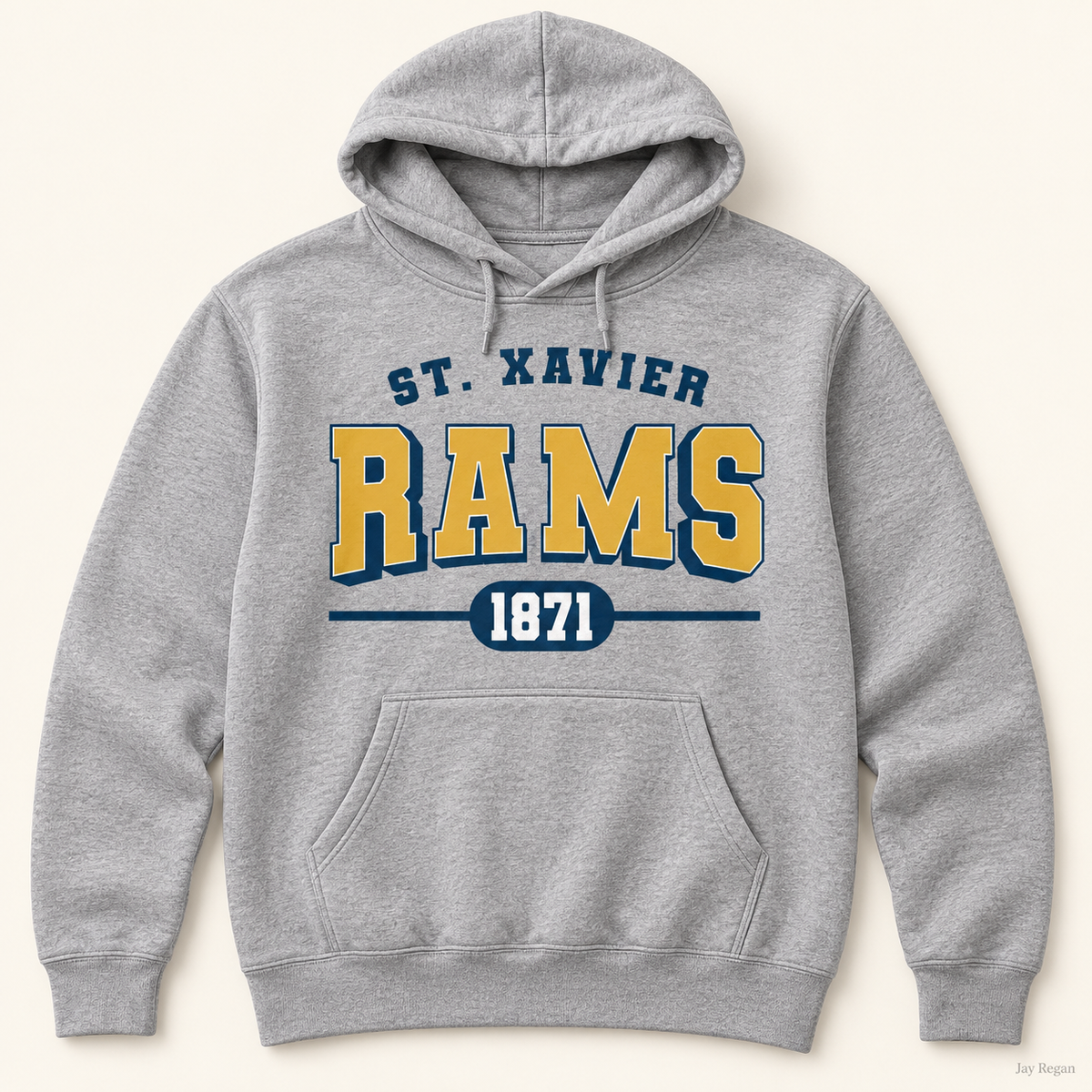 St. Xavier RAMS 1871 hoodie — Sport Grey