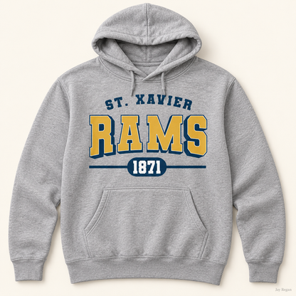 St. Xavier RAMS 1871 hoodie — Sport Grey