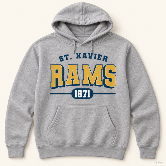 St. Xavier RAMS 1871 hoodie — Sport Grey