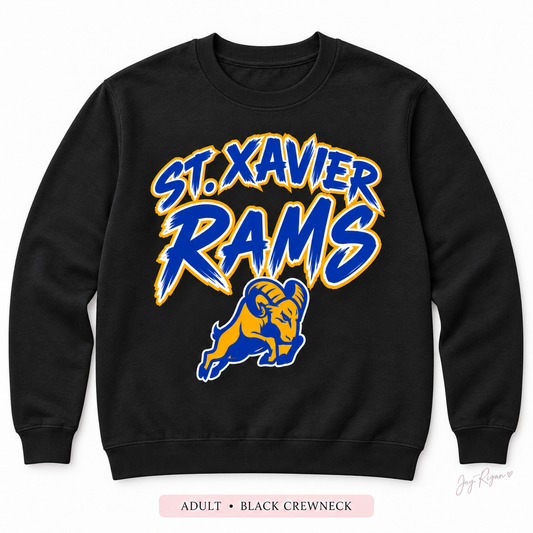 Brush Script Crewneck — Adult Black