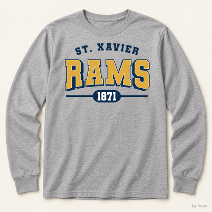 St. Xavier RAMS 1871 long sleeve — Sport Grey