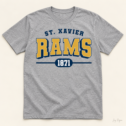 St. Xavier RAMS 1871 tee — Sport Grey