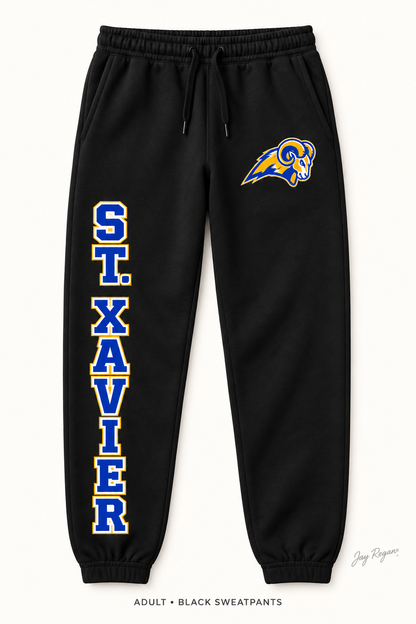St. Xavier Varsity Leg Sweatpants — Adult Black