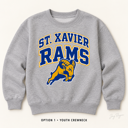 Classic Arch Crewneck — Youth Sport Grey