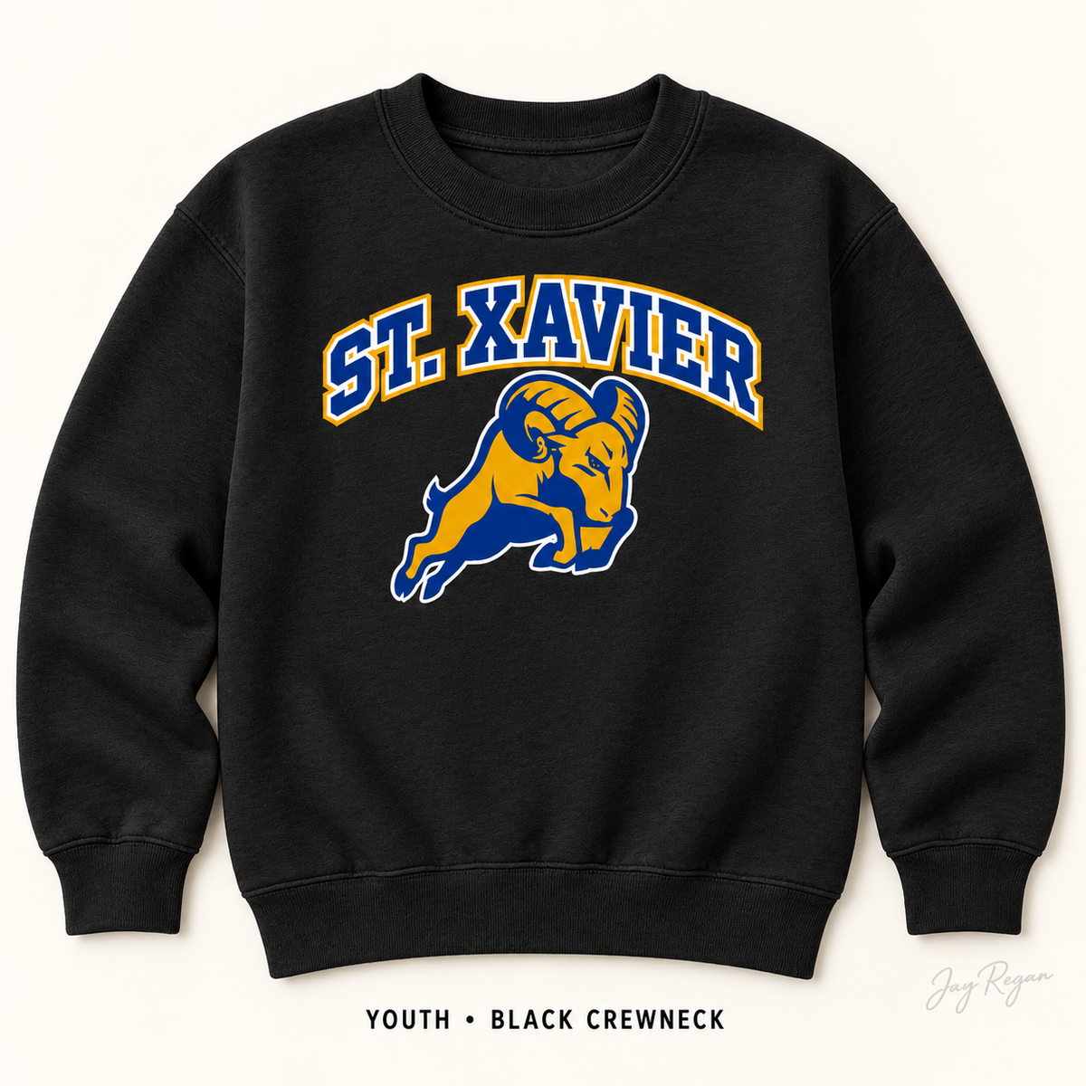 St. Xavier Arch Crewneck — Youth Black