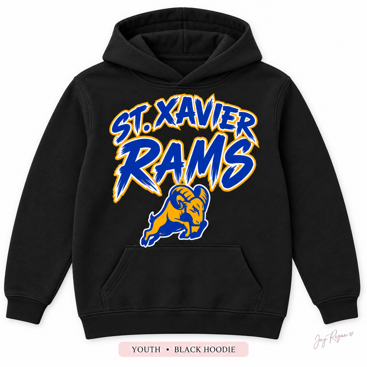 Brush Script Hoodie — Youth Black