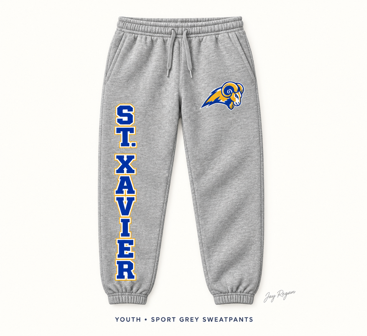 St. Xavier Varsity Leg Sweatpants — Youth Sport Grey